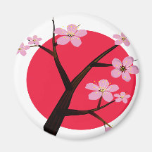 Tatuaje japonés de la flor de cerezo imán de frigorífico