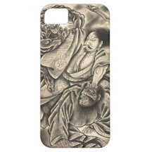 Tatuaje japonés de la lucha del demonio del samura iPhone 5 Case-Mate cárcasa