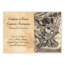 Tatuaje japonés de la lucha del samurai del demoni plantillas de tarjetas personales