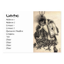 Tatuaje japonés de la tinta del demonio del vintag plantillas de tarjetas de visita