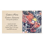 Tatuaje japonés oriental fresco de dios del dragón tarjetas de visita