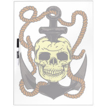 Tatuaje marino del cráneo pizarra