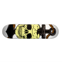 Tatuaje marino del cráneo tabla de patinar