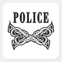 Tatuajes de la policía y regalos personalizados pegatina