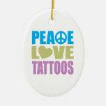 Tatuajes del amor de la paz adornos de navidad