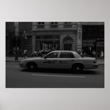 Taxi B&W de NYC Posters