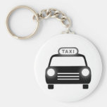 Taxi en negro y blanco llaveros