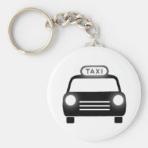Taxi en negro y blanco llaveros personalizados