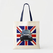 Taxi negro británico bolsa lienzo