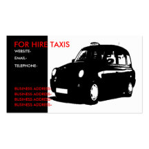 Taxi negro de Londres Plantillas De Tarjetas De Visita