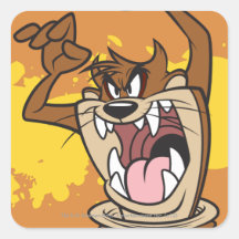 Taz salvaje calcomania cuadradas personalizadas