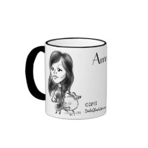 Taza 13a de la caricatura del Amy