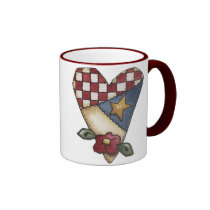 taza acolchada del corazón tazas