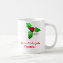 Taza alegre del navidad del acebo
