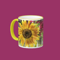 Taza amarilla del campanero del girasol tazas
