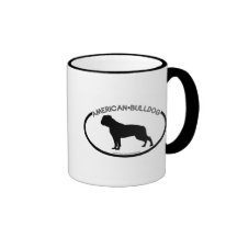 Taza americana del negro de la silueta del dogo