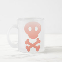 Taza anaranjada de Frost del cráneo de la pendient