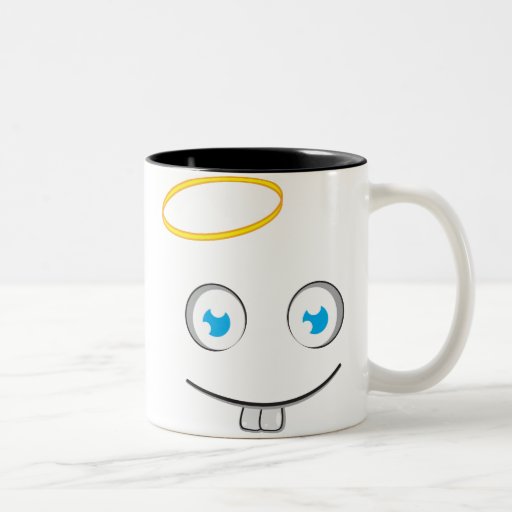 Taza angelical del té de la sonrisa de la expresió