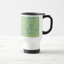 Taza apenada del monograma del damasco