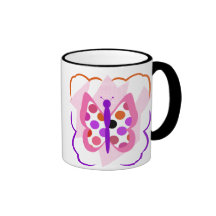 Taza artsy de la mariposa del lunar