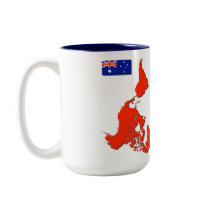 Taza australiana del mapa del mundo
