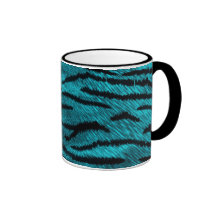 taza azul clara del tigre