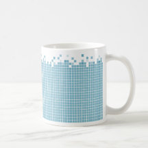 Taza azul de los pixeles