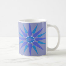 Taza azul del diseño del modelo del nouveau del ar