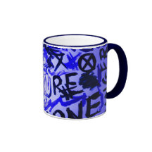 taza azul del garabato