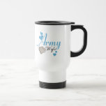 Taza (azul) del viaje de la esposa del ejército