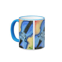 Taza azul del violín