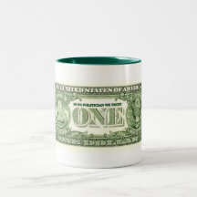 Taza - billete de dólar - en ningún político confi