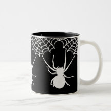 Taza blanca de la araña