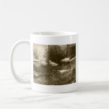 Taza blanca de los patos