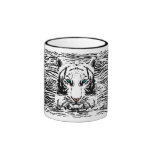 Taza blanca del tigre