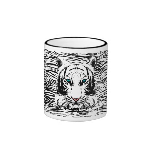 Taza blanca del tigre