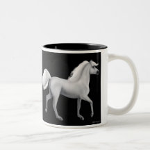 Taza blanca orgullosa del semental