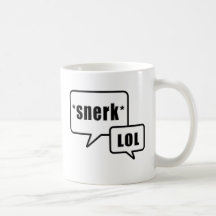 Taza blanco y negro del diseño de Snerk LOL