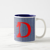 Taza borrosa de D Mongrammed