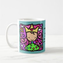 Taza caprichosa del pequeño texto de encargo de la