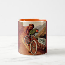Taza chistosa de la bicicleta del loro del mono de