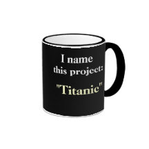 Taza chistosa de motivación conocida del proyecto 