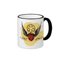 Taza coa alas del corazón