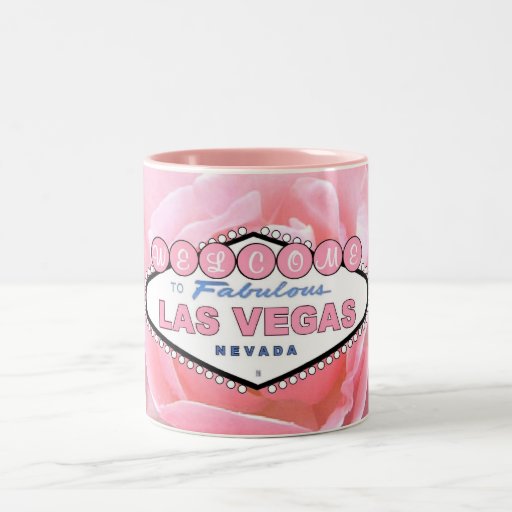 Taza color de rosa rosada de dos tonos de Las Vega