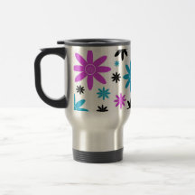 Taza colorida del viaje de las flores