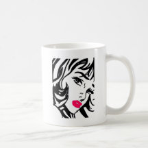 Taza cómica del chica del arte pop