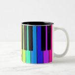 Taza con diseño colorido del teclado