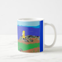 Taza con el marinero y el paisaje marino