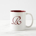 Taza con monograma para la línea de plata del boda