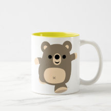 Taza corriente linda del oso del dibujo animado
